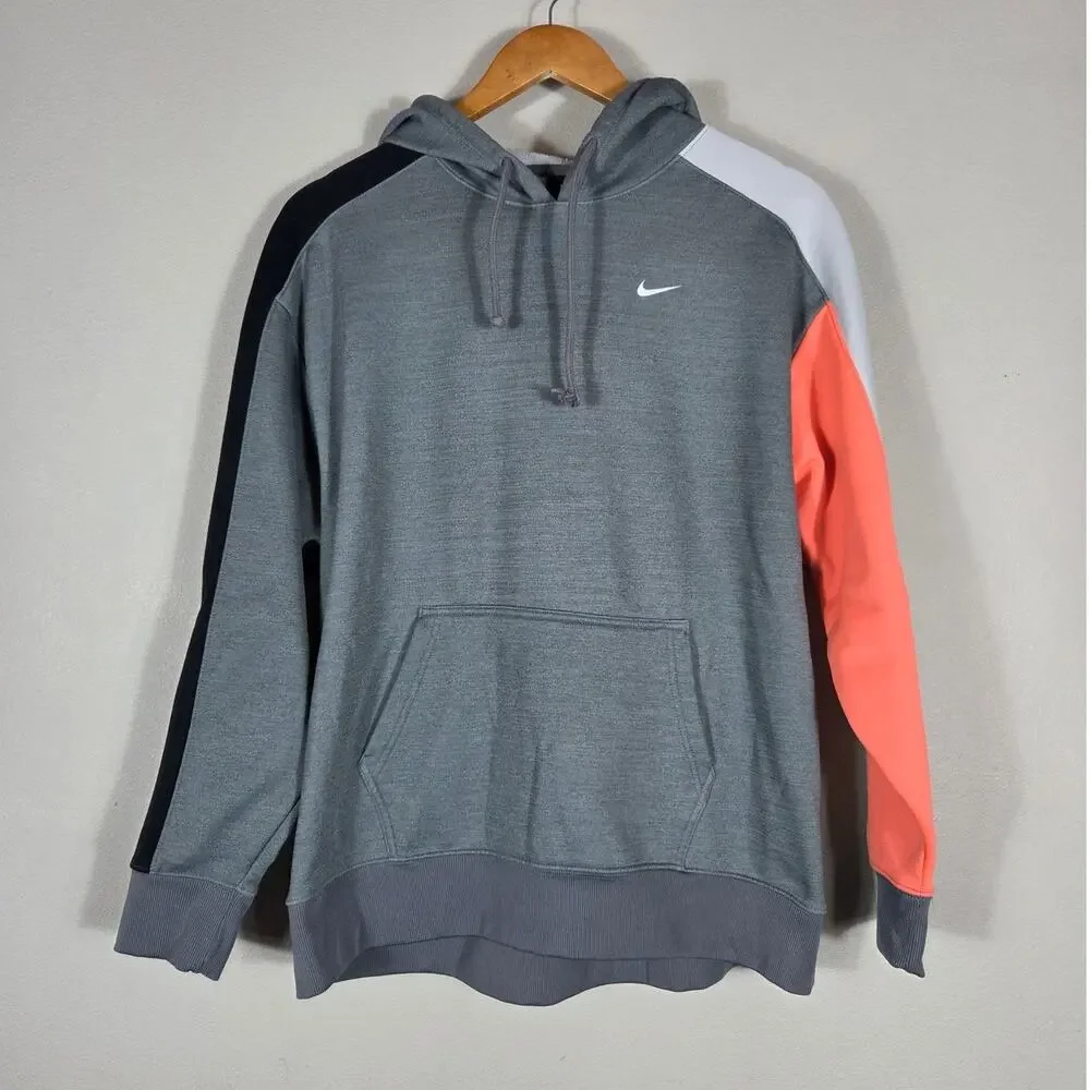 Nike Woman's Color block Dri-Fit Hooded Sweatshirt Gray Size Medium